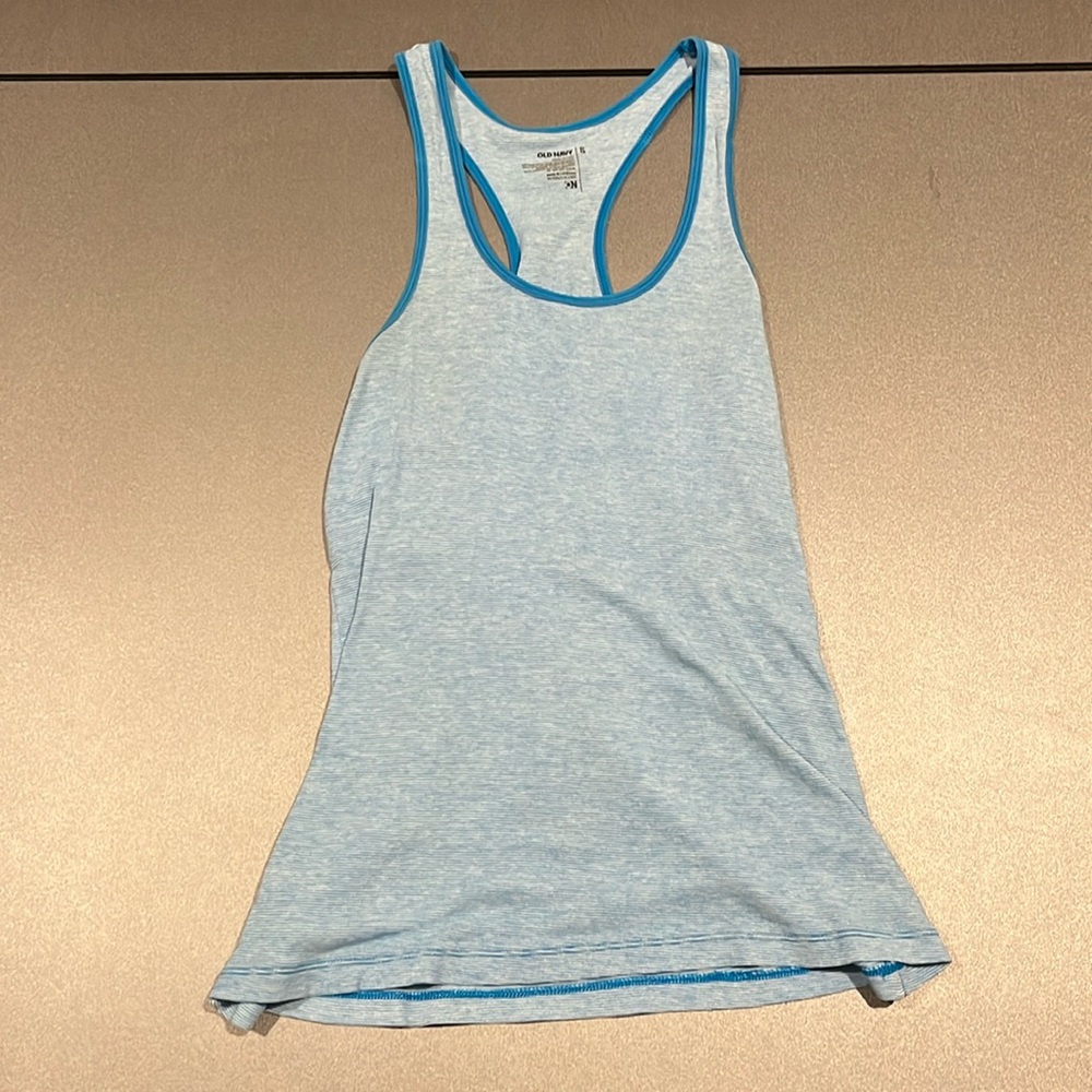 Stripped Blue and White Razorback Tank